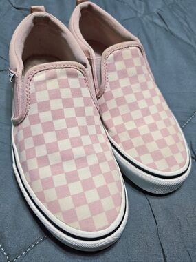 EUC Womens Vans Size 38(womens 7.5/kids 6) Pink Checkerboard Slip-On Sneakers